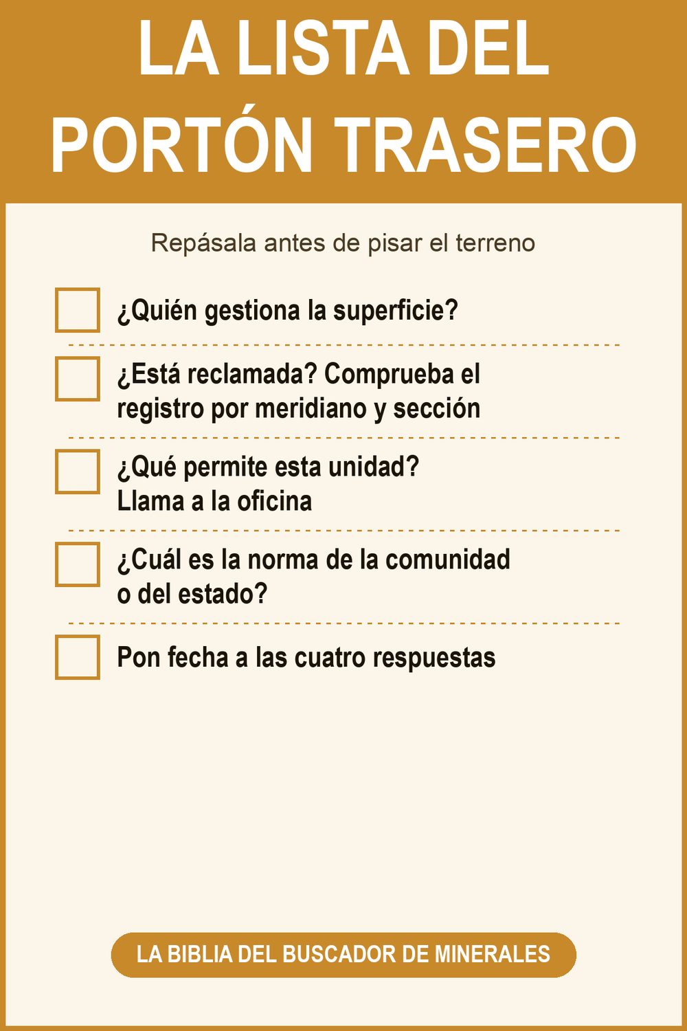 La lista del portón trasero — la ficha gratuita para imprimir